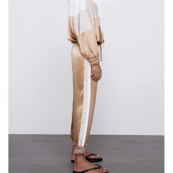Zara Satin Effect Jogger Pants - Picture 2 of 14
